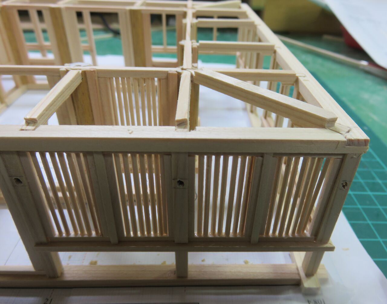 法隆寺五重塔の構造模型を作る(3)1.2 裳階 : 五重塔の構造模型を作る