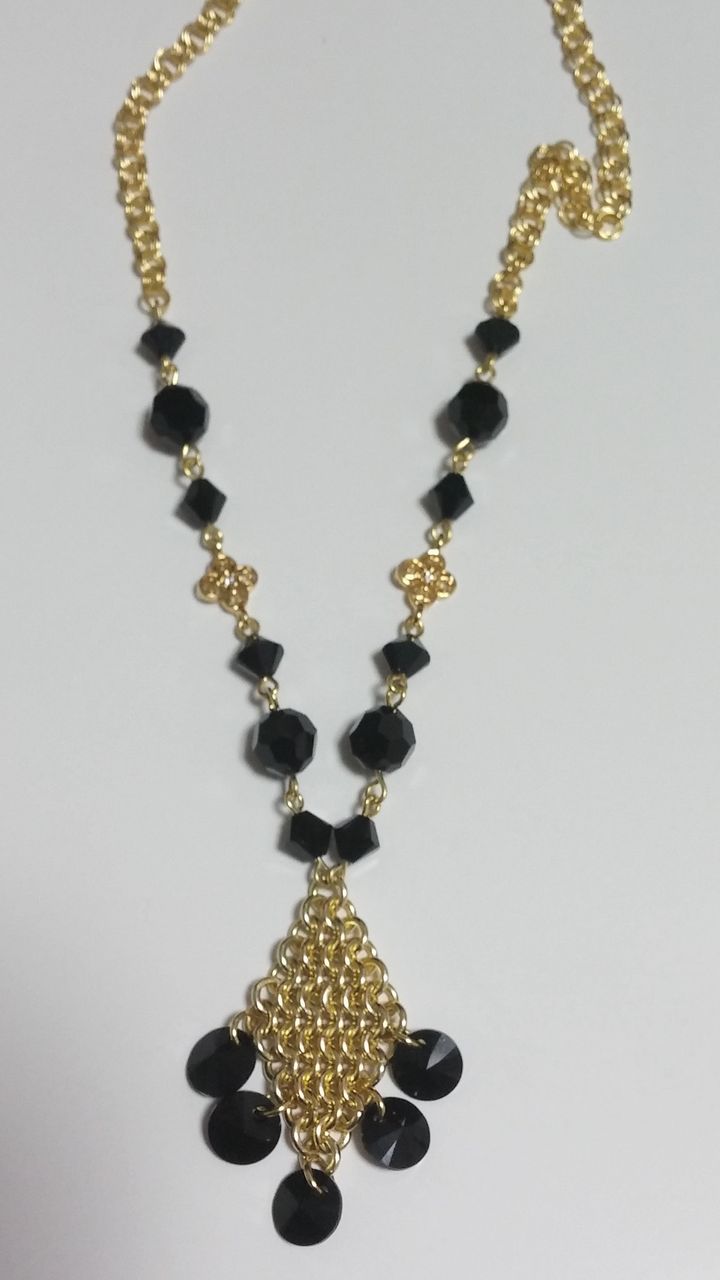 ダイヤモンドネックレスの作り方 チェーンメイルのレシピ 手仕事日記 ビーズとクロッシェと日々のこと