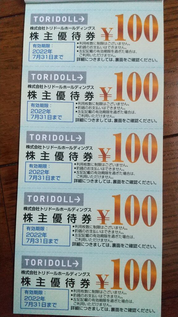2021年6月15日 トリドール株主優待券到着 Dance With The Market