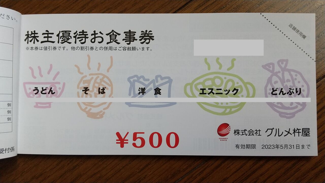 Dance with the Market : 2021年6月8日 グルメ杵屋株主優待券20000円到着！