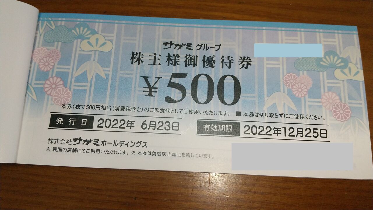 簡易書留送料込☆サガミ サガミグループ 株主優待券 株主優待券 簡易書留送料込☆サガミ サガミグループ 株主優待券 株主優待券