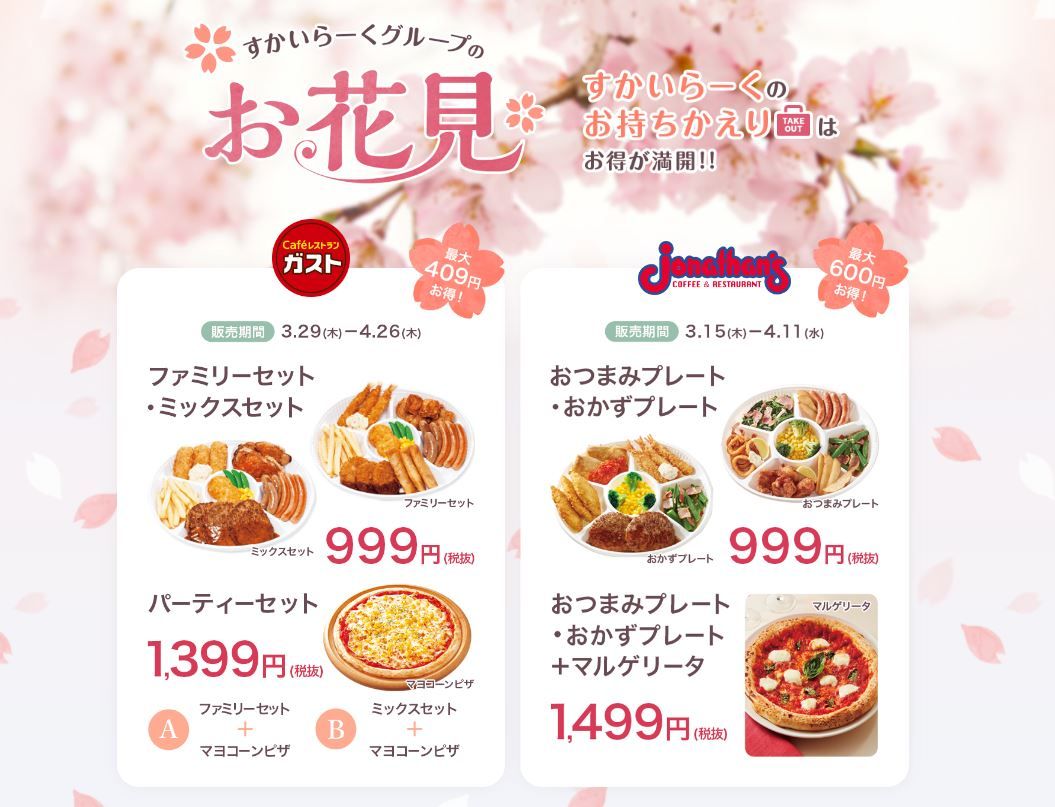 1803 ジョナサン花見持ち帰りおかずプレート マルゲリータピザ Dance With The Market 1803 ジョナサン花見持ち帰りおかずプレート マルゲリータピザ Dance With The Market