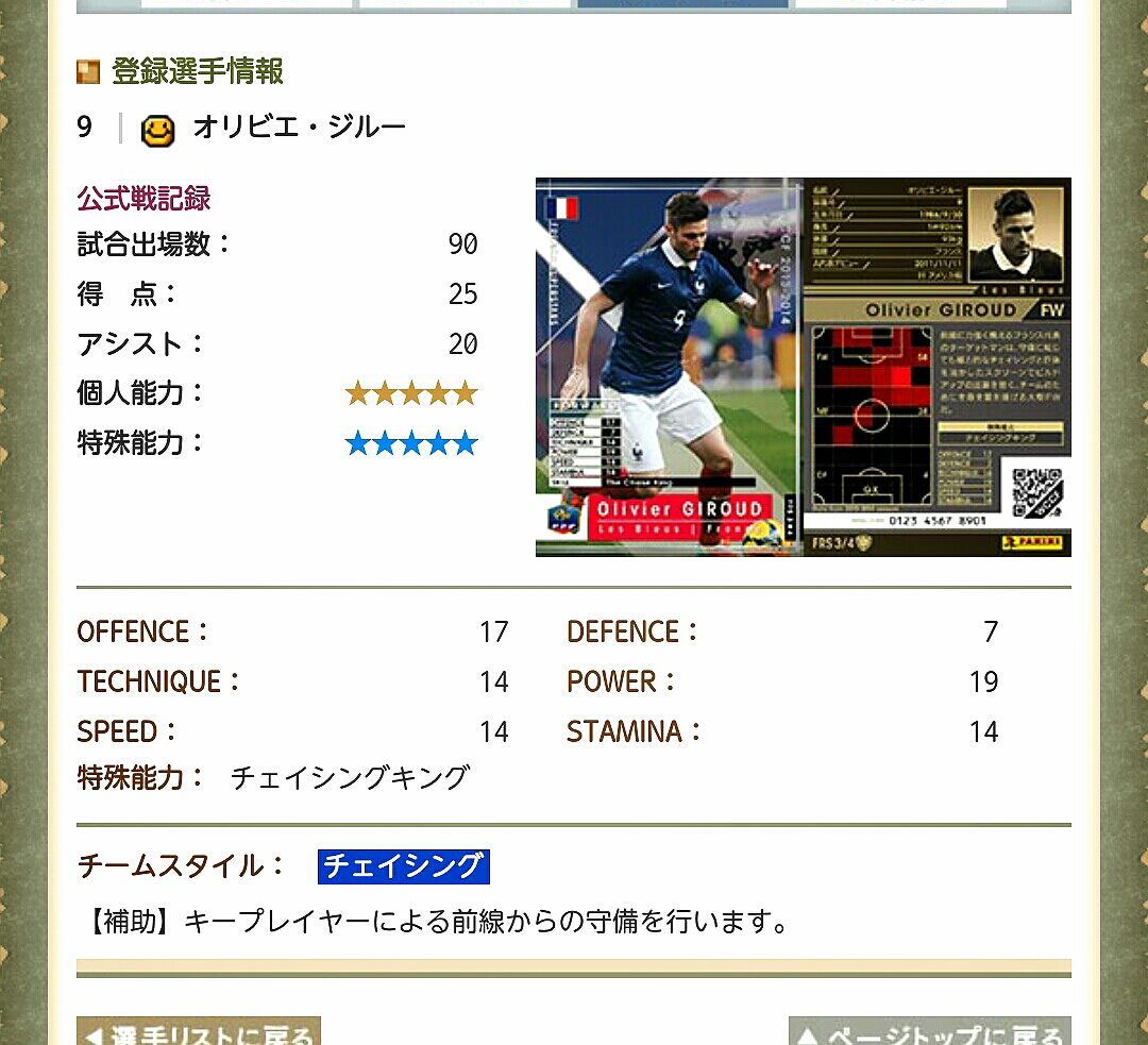 13 14 Frs オリビエ ジルー 使用感 Wccfもブログも始めてみました 13 14 Frs オリビエ ジルー 使用感 Wccfもブログも始めてみました