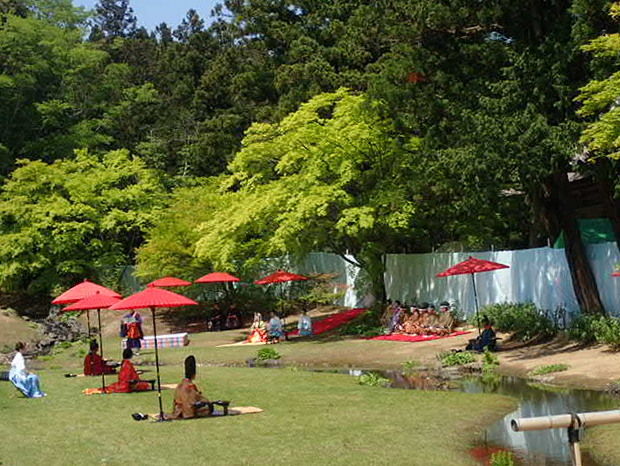 平泉 毛越寺 曲水の宴 ごくすいのえん べこしまの山歩き
