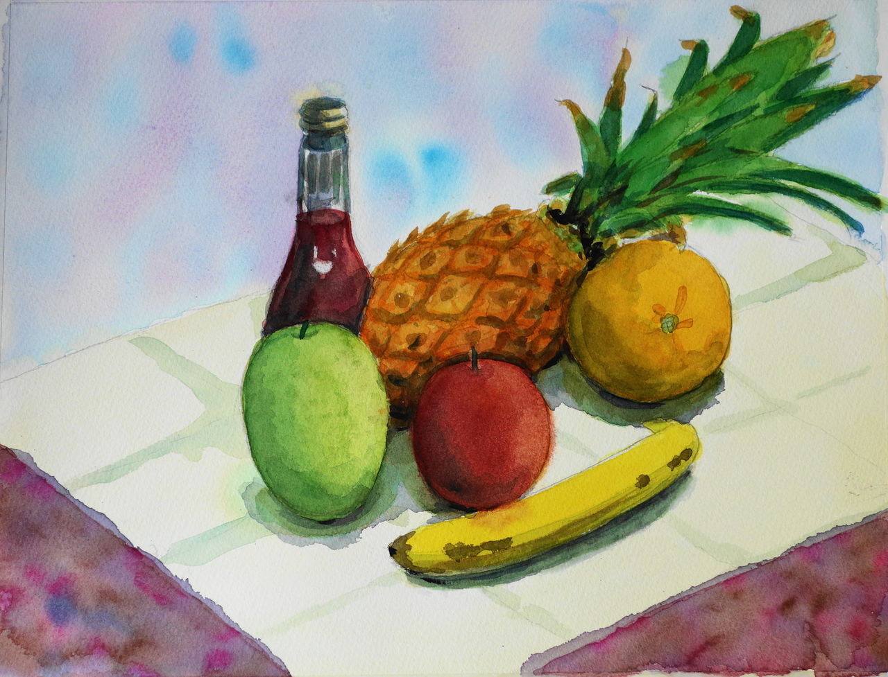 果物と野菜の水彩画 額装済み F6号サイズ 【公式通販】