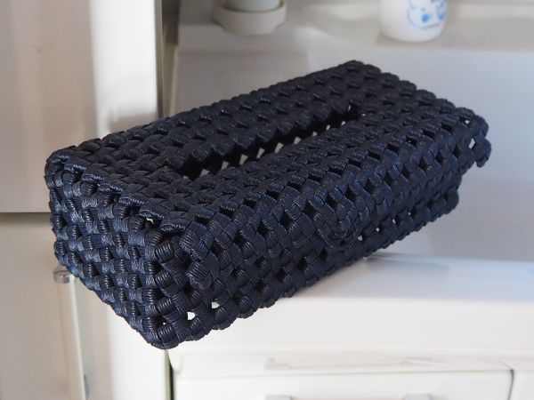 エコクラフト クラフトバンド ゴミ箱とティッシュケース