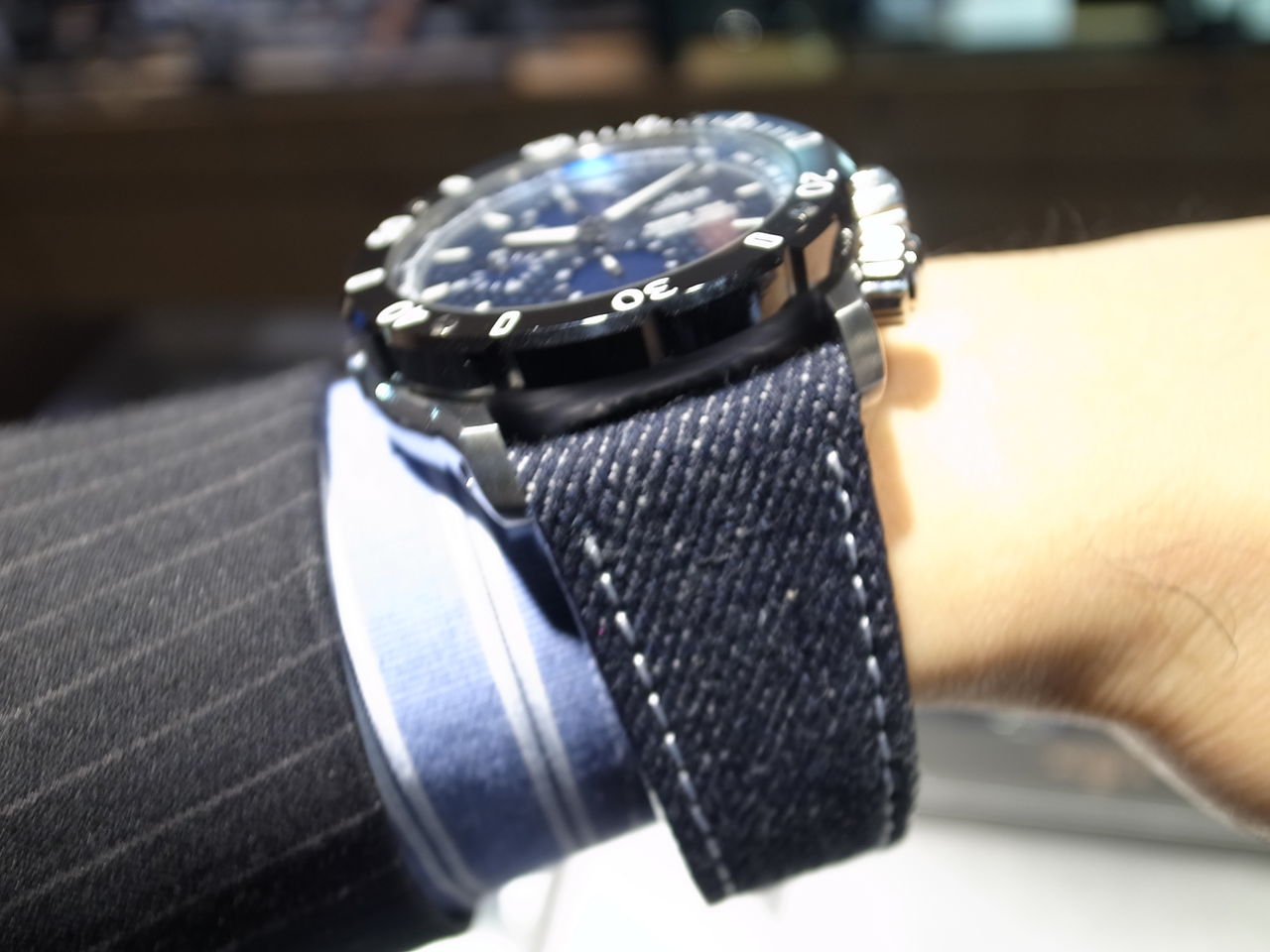 ②【時計同時購入のみ】オプション特価EDOX エドックス純正カーフレザー黒 時計同時購入のみ】オプション特価EDOX エドックス純正デニムベルト