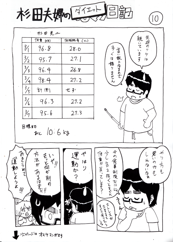 杉田夫妻のダイエット日記 10「嫁力と決意」 : 美大出夫婦は今夜も眠れない