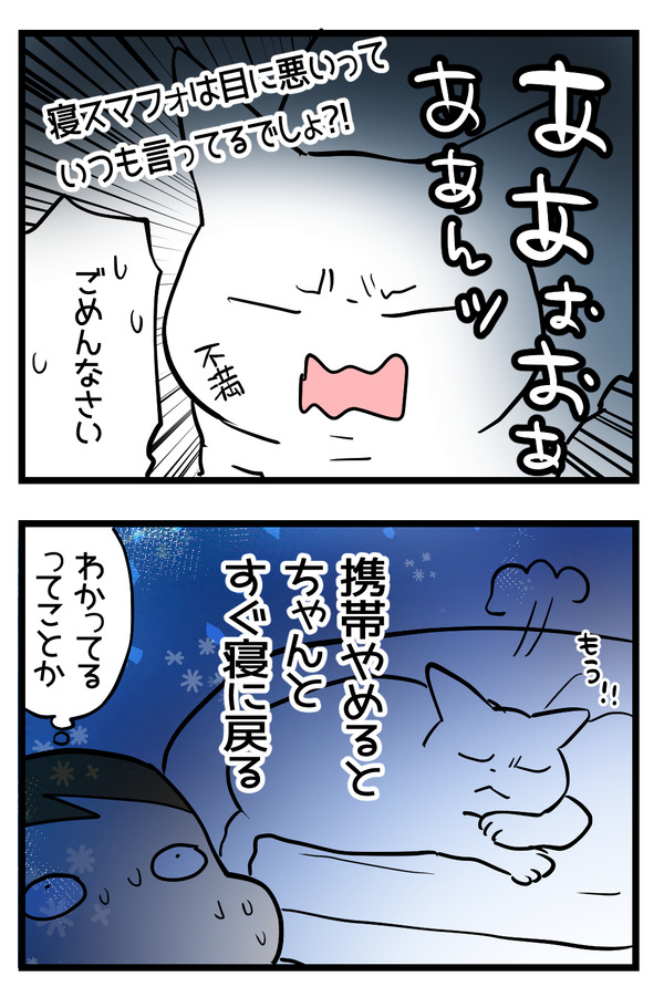 寝ながらスマフォは目に悪い2