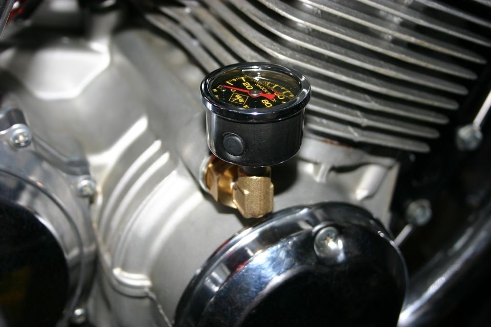 マーシャル 油圧計 100PSI アダプター付 CB750Four 使用品 バイク マーシャル 油圧計 100PSI アダプター付 CB750Four 使用品