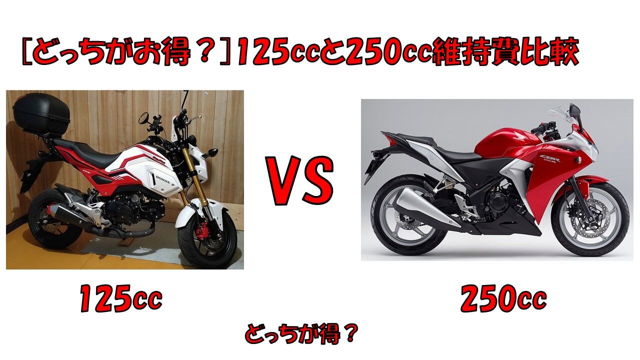 125ccバイクと400ccバイクの維持費、詳しい人おる？