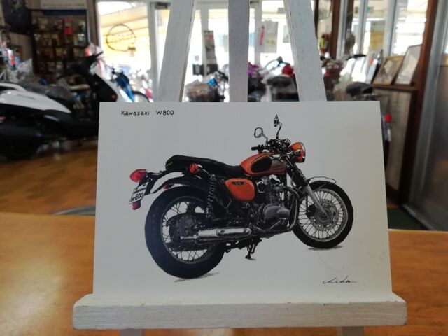 岩手県在住のライダーさんからカッコいいバイクのイラストハガキが届きました バイク屋の日記
