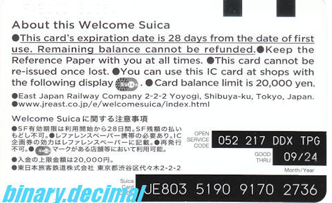 Welcome Suica 買いました。使いました。 : 梅成亭