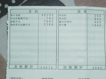 のほほん 6-26 給料明細