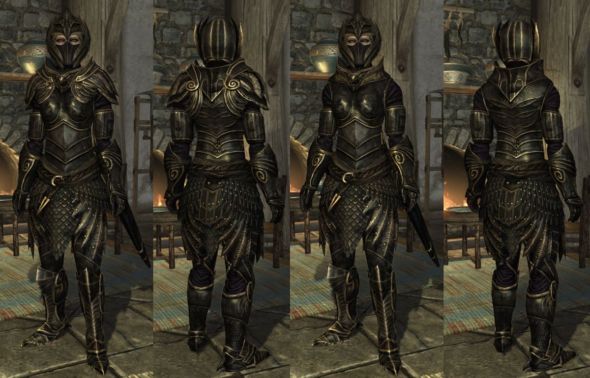 golden armor and weapons non replacer at skyrim nexus.