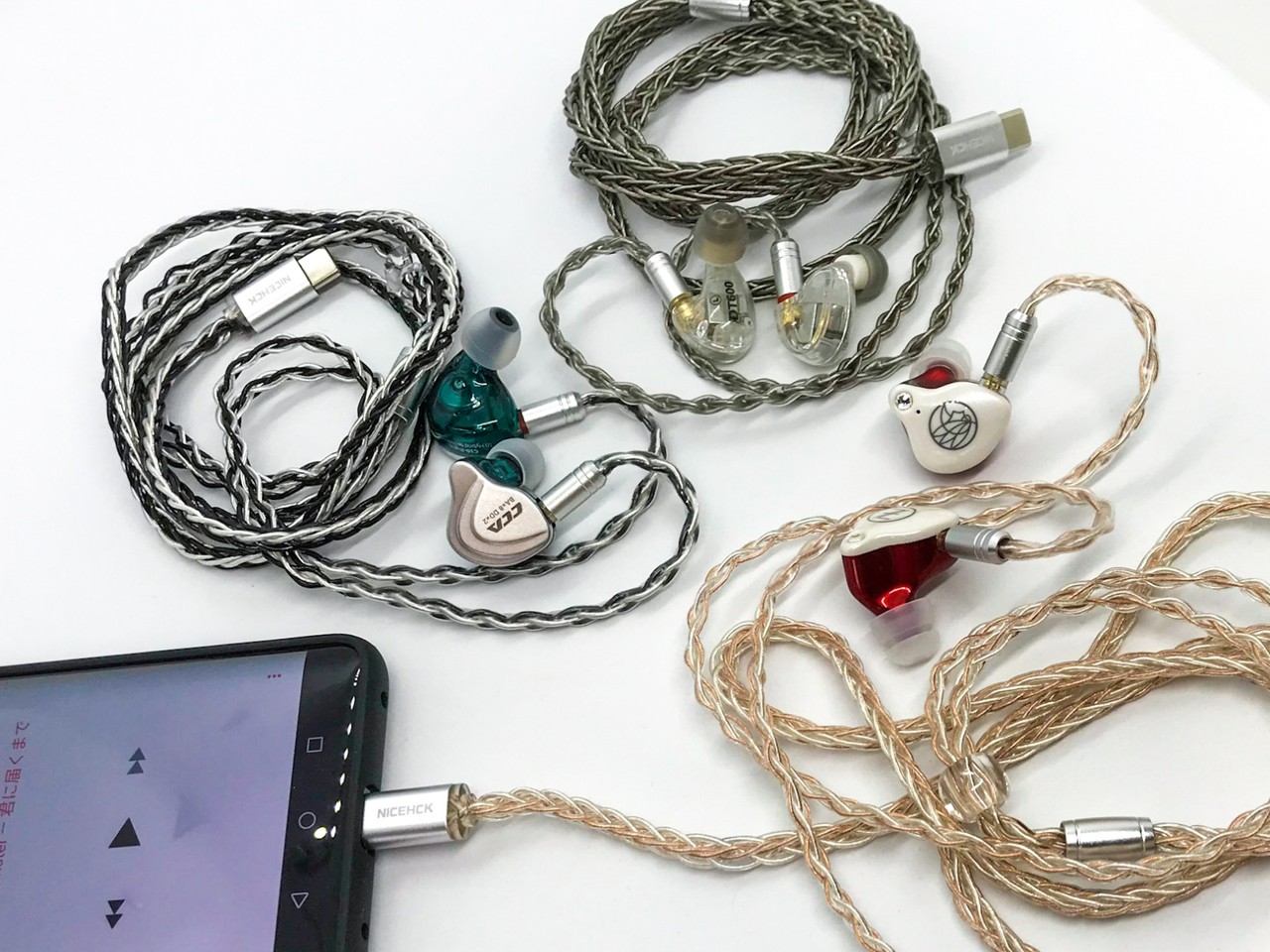 NICEHCK TDY5」「TDY6」「TYB3」 8芯 銀メッキ線＆ミックス線