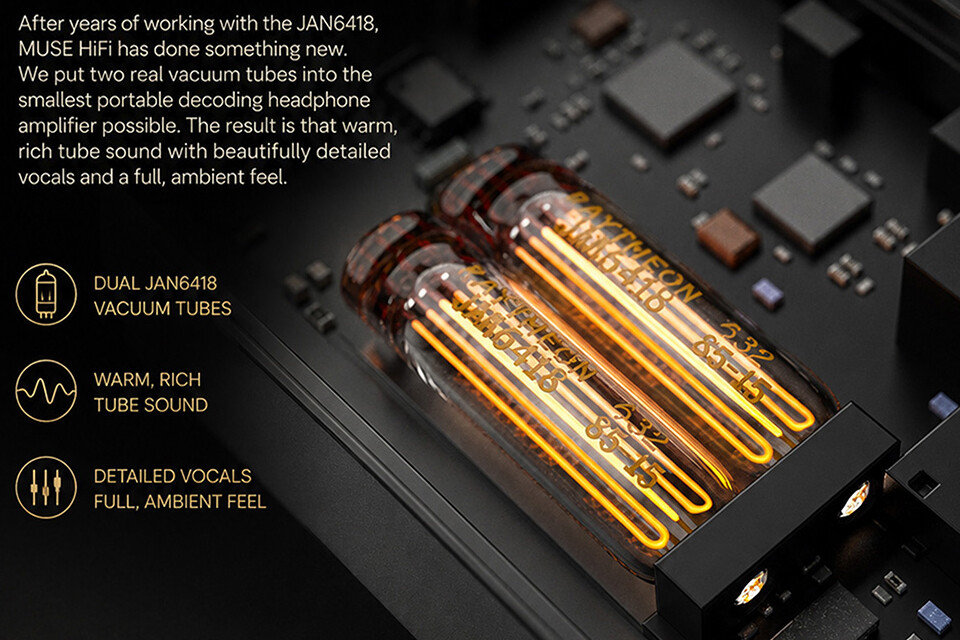 MUSE HiFi M3 Ultra」 55gの最小クラスでハイレゾ仕様にJAN6418真空管