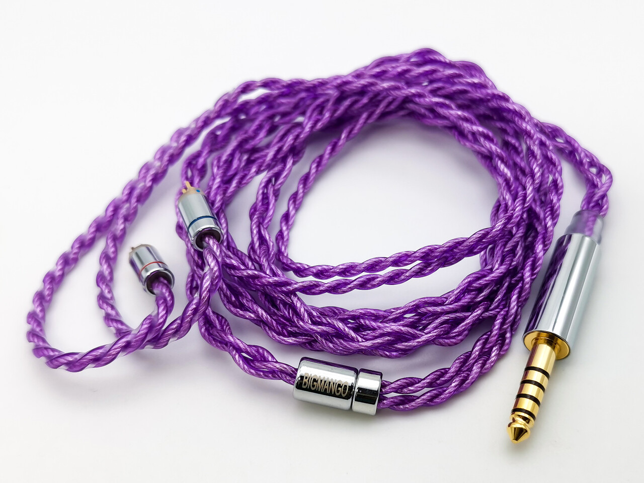 BIGMANGO SUMIRE」 4芯 単結晶銅 銀メッキ線ケーブル（パープル