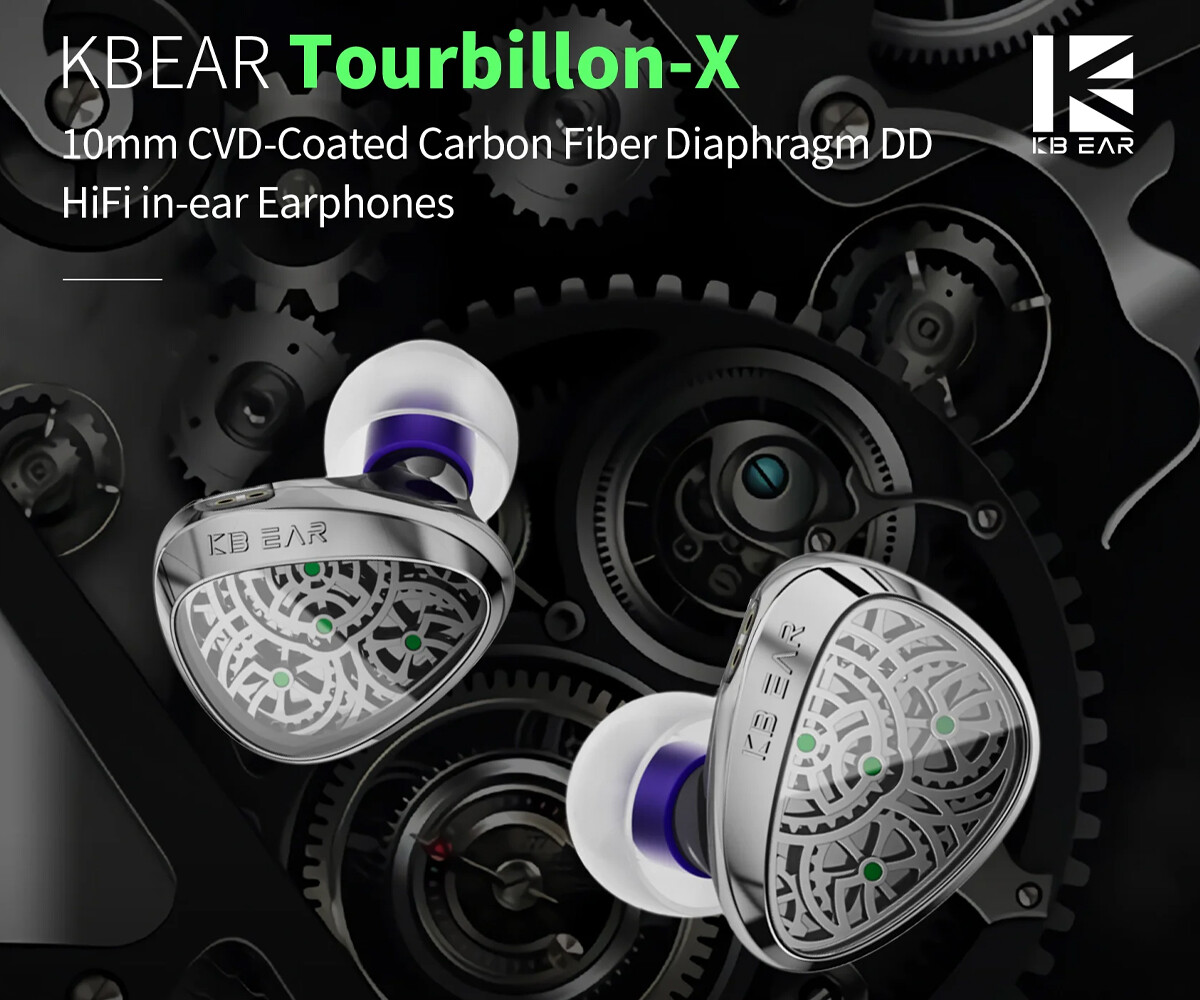 KBEAR TB-X (Tourbillon X)」 精緻なギアデザインにカーボン系