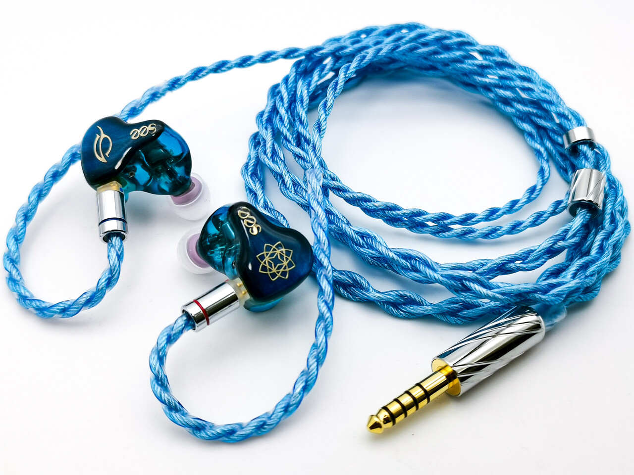 BIGMANGO ALLBLUE」 4芯銀メッキ線ケーブル (ライトブルー