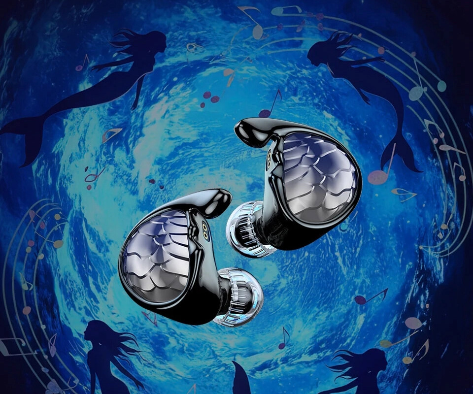 TRN Mermaid」 個性的デザインにガラス振動板DD+Knowles BA+2基の6mm