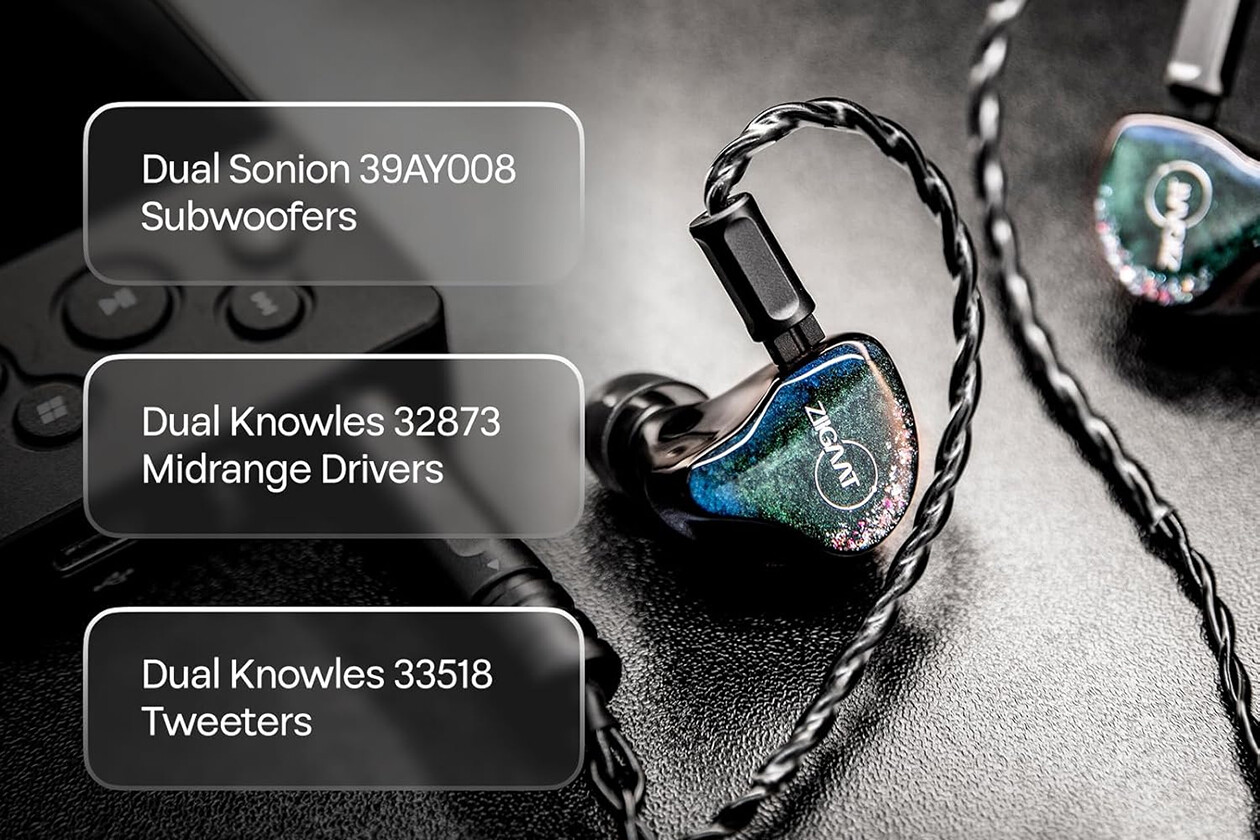 【試聴のみ】ZiiGaat Luna おまけ付き　有線イヤホン　中華イヤホン ZiiGaat Luna」 Knowles & Sonion製による 6BA構成。美しい