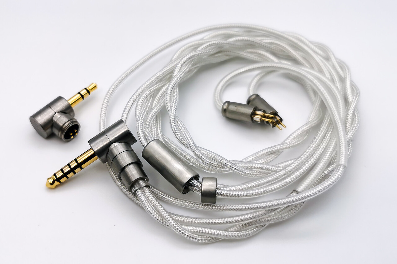 【1点限定】ついに7N超冷凍製単結晶銅銀メッキ最高スペックIE500/4.4mm 最高峰グレード 7N超冷凍製単結晶銅銀メッキケーブル IE500/4.4