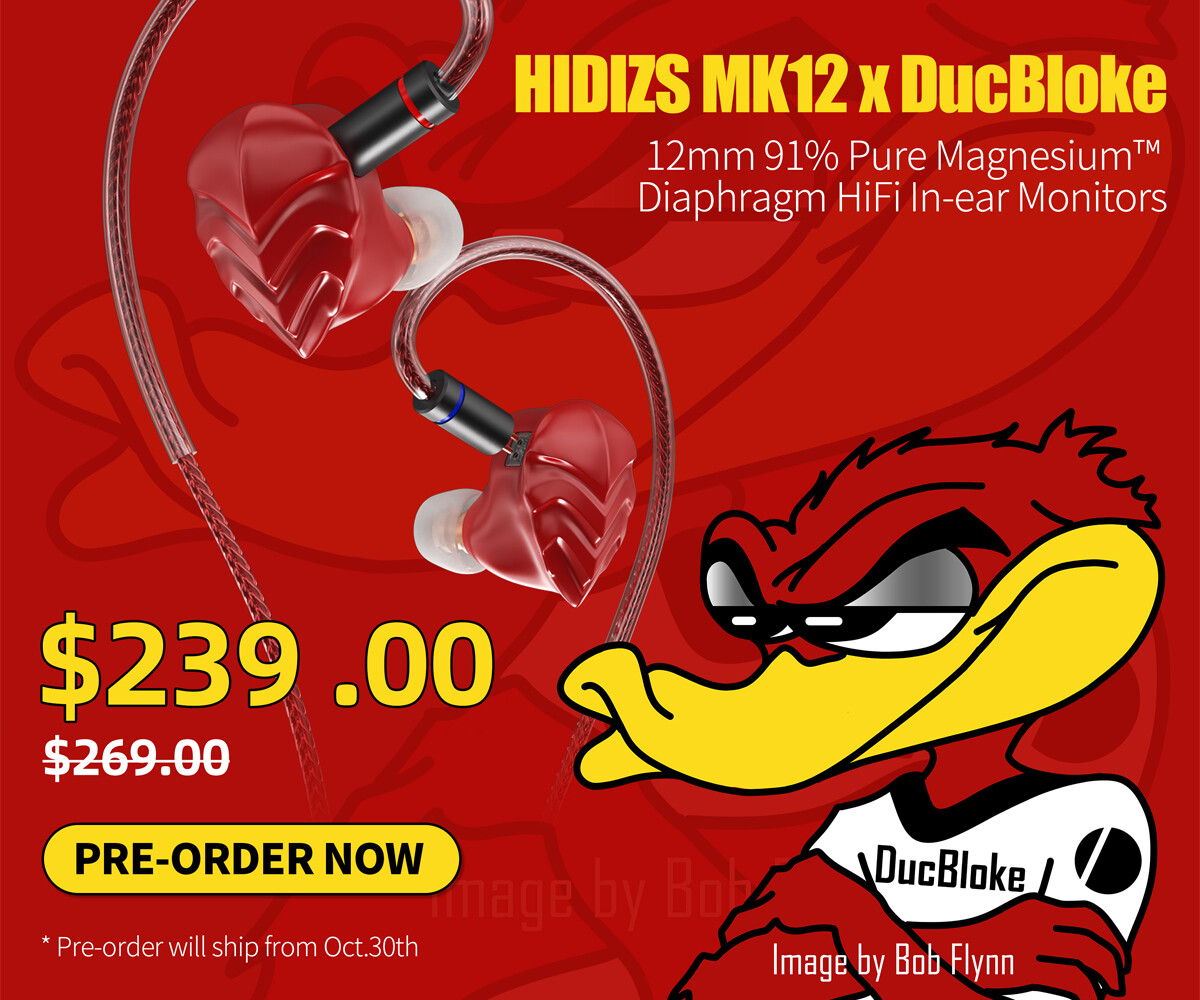 HIDIZS MK12 x DucBloke」 鮮烈なレッドカラーに充実した付属品。低域
