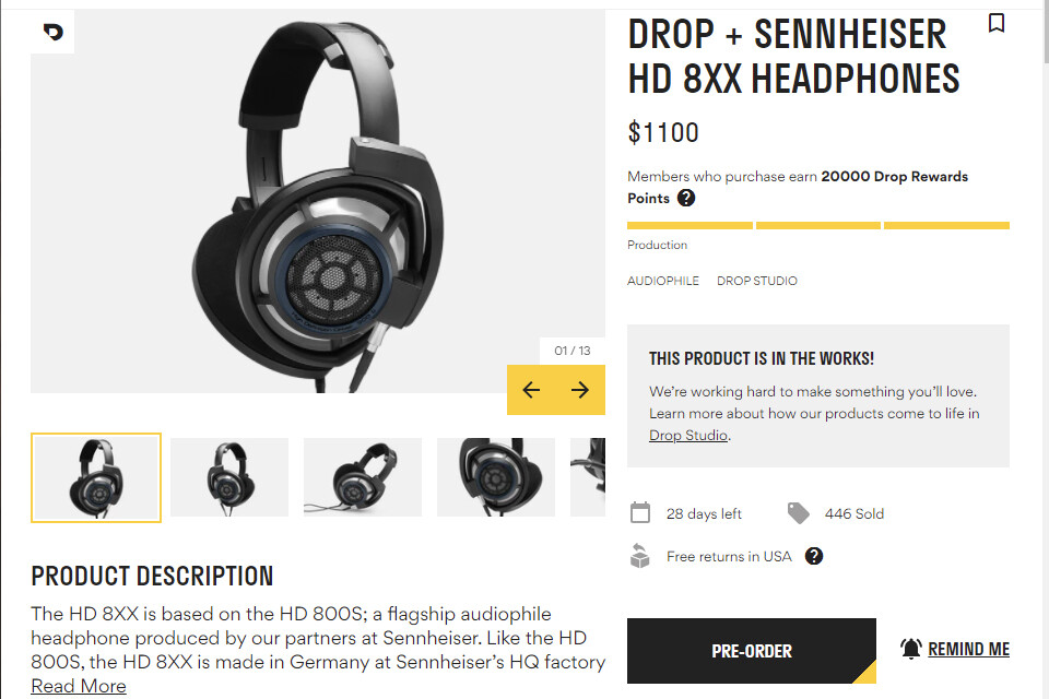 雑記】 「Drop+Sennheiser HD8XX」をオーダーしました。（「日本への
