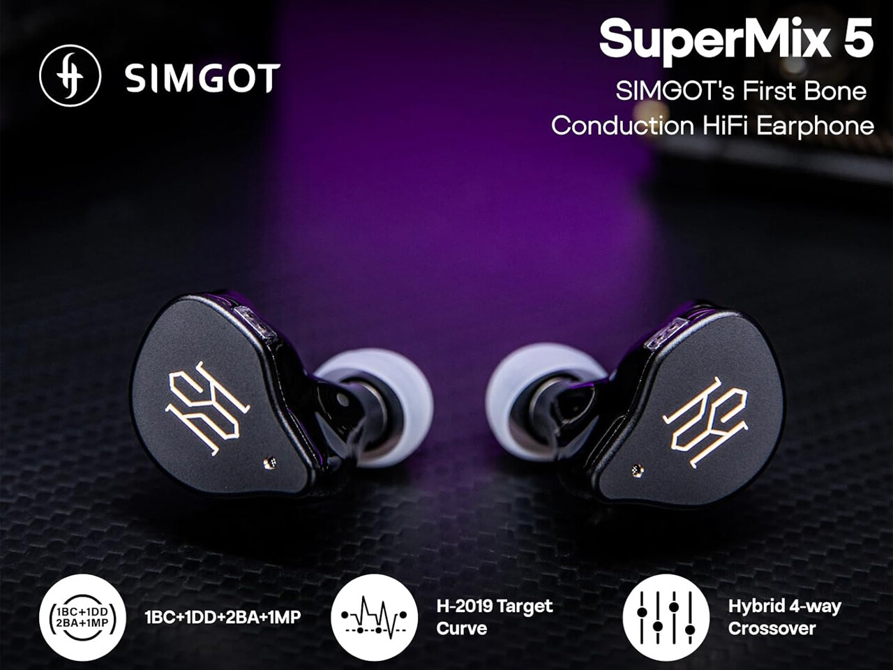 SIMGOT SuperMix 5」 1BC+1DD+2BA+1MP構成。良質なサウンドへさらに骨