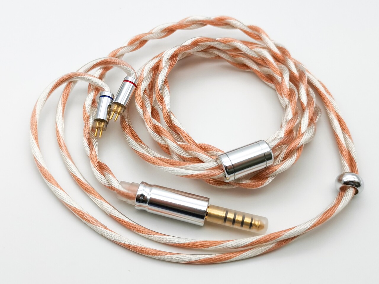 LINSOUL Euphrosyne Litz6タイプ5N-OCC銀メッキケーブル イヤホンアップグレードケーブル (ホワイト-オレ | LINSOUL Euphrosyne Litz6タイプ5N-OCC銀メッキ