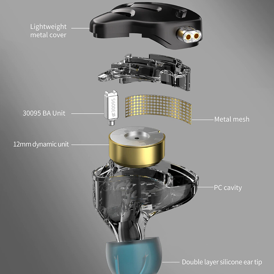 KZ ZNA」 12mm 二重磁気回路ダイナミックドライバー搭載の1BA+ KZ ZNA」 12mm 二重磁気回路ダイナミックドライバー搭載の1BA+