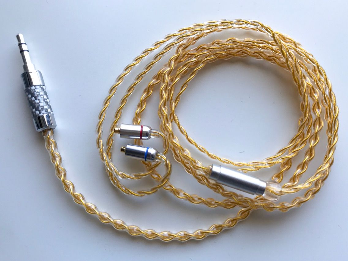 Easy Earphones GXX47123 4芯 7N 銀メッキ線ケーブル(ゴールド Easy Earphones GXX47123 4芯 7N 銀メッキ線ケーブル(ゴールド