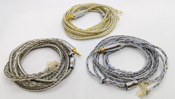 切り込み入り MMCX 6N純銀撚り線 + 銀メッキOFC 16芯 ブレイド