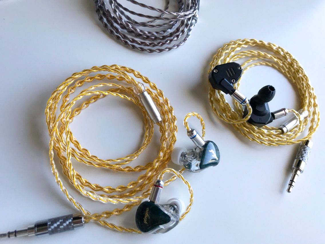 Easy Earphones GXX47123 4芯 7N 銀メッキ線ケーブル(ゴールド Easy Earphones GXX47123 4芯 7N 銀メッキ線ケーブル(ゴールド