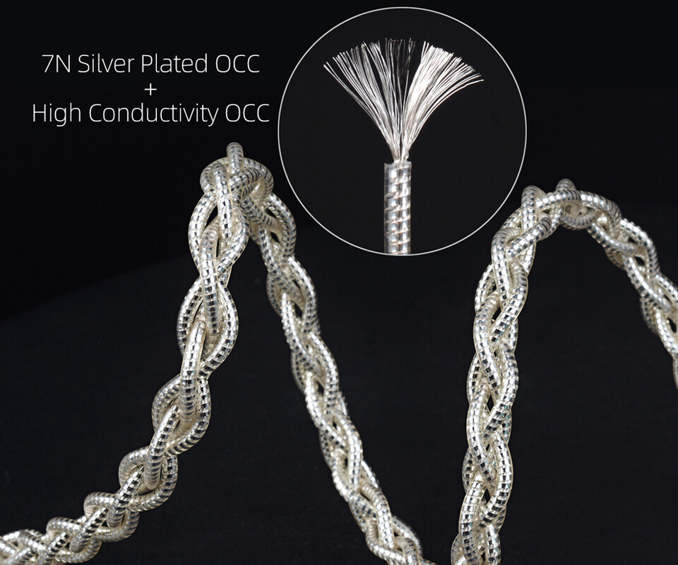 NICEHCK 詰め合わせ NICEHCK MissLeaf」7N 銀メッキOCC + 高導電性OCC ミックス線