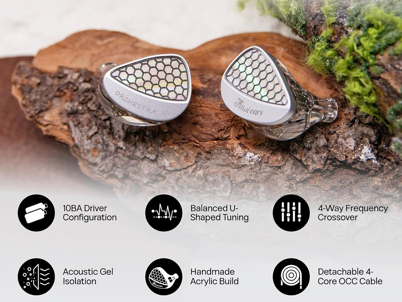 Kiwi Ears Orchestra II」 片側10BA、4WayのマルチBA仕様。安定性を
