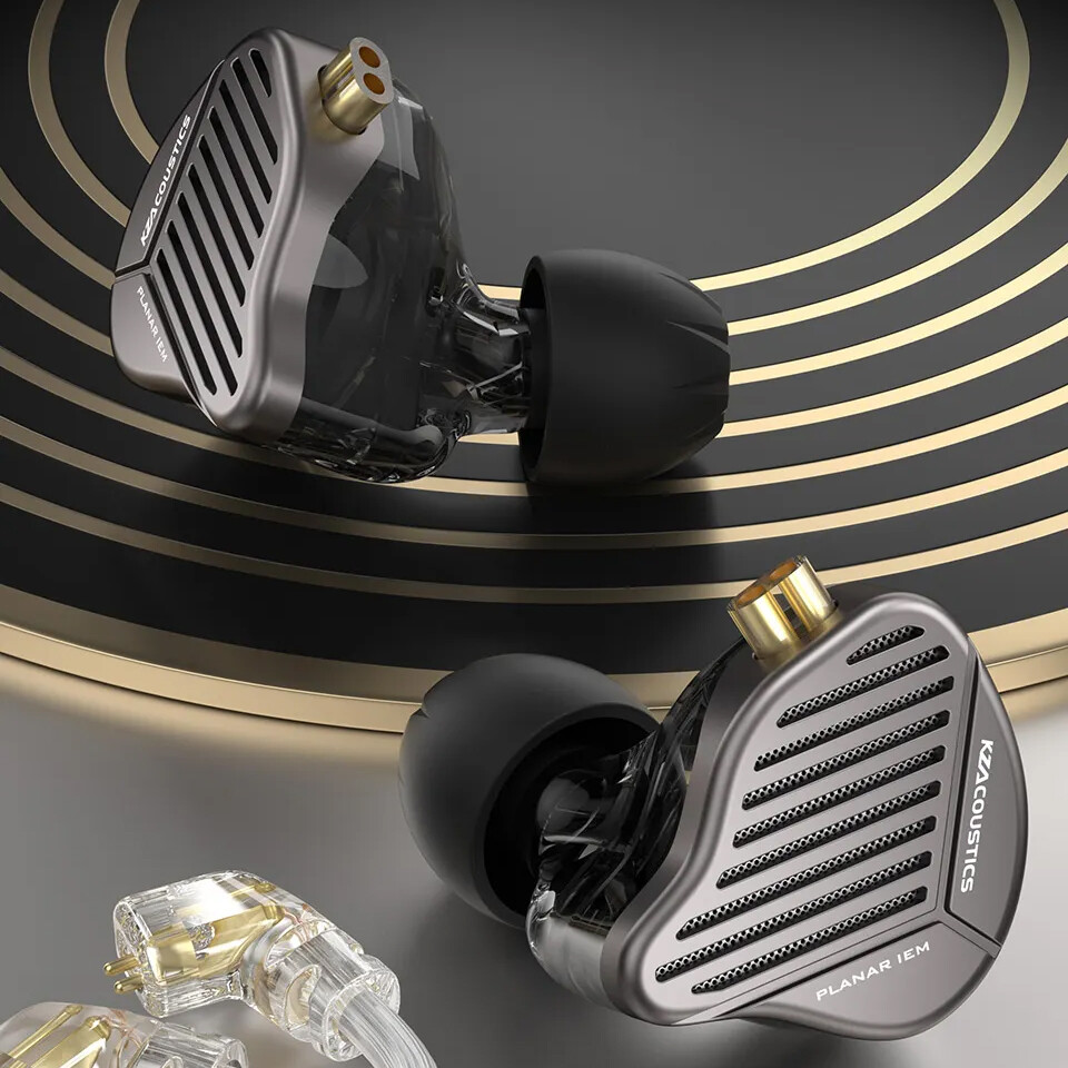 KZ PR1 HiFi版13.2 mm平板振動膜イヤホン2 pin挿入式イヤホン高周波入耳式傍受イヤホン（白、マイク付き）