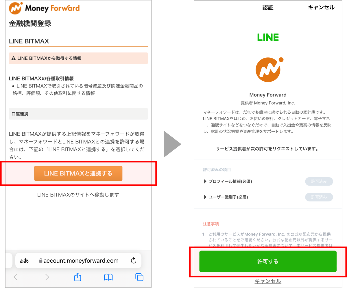 マネーフォワード MEの連携方法 : LINE BITMAX 公式ブログ