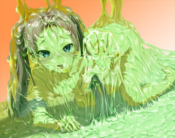 粘液と女の子のエロ画像