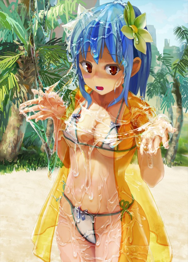 粘液と女の子のエロ画像