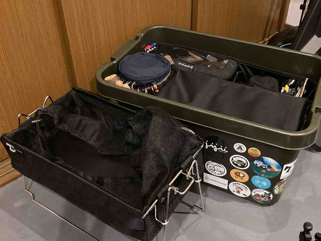 キャンプ収納コンテナ】バケットシェルフメッシュ2個セット - 東京