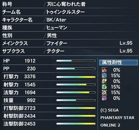 FiTe 装備更新ステータス双蓮華2020夏季
