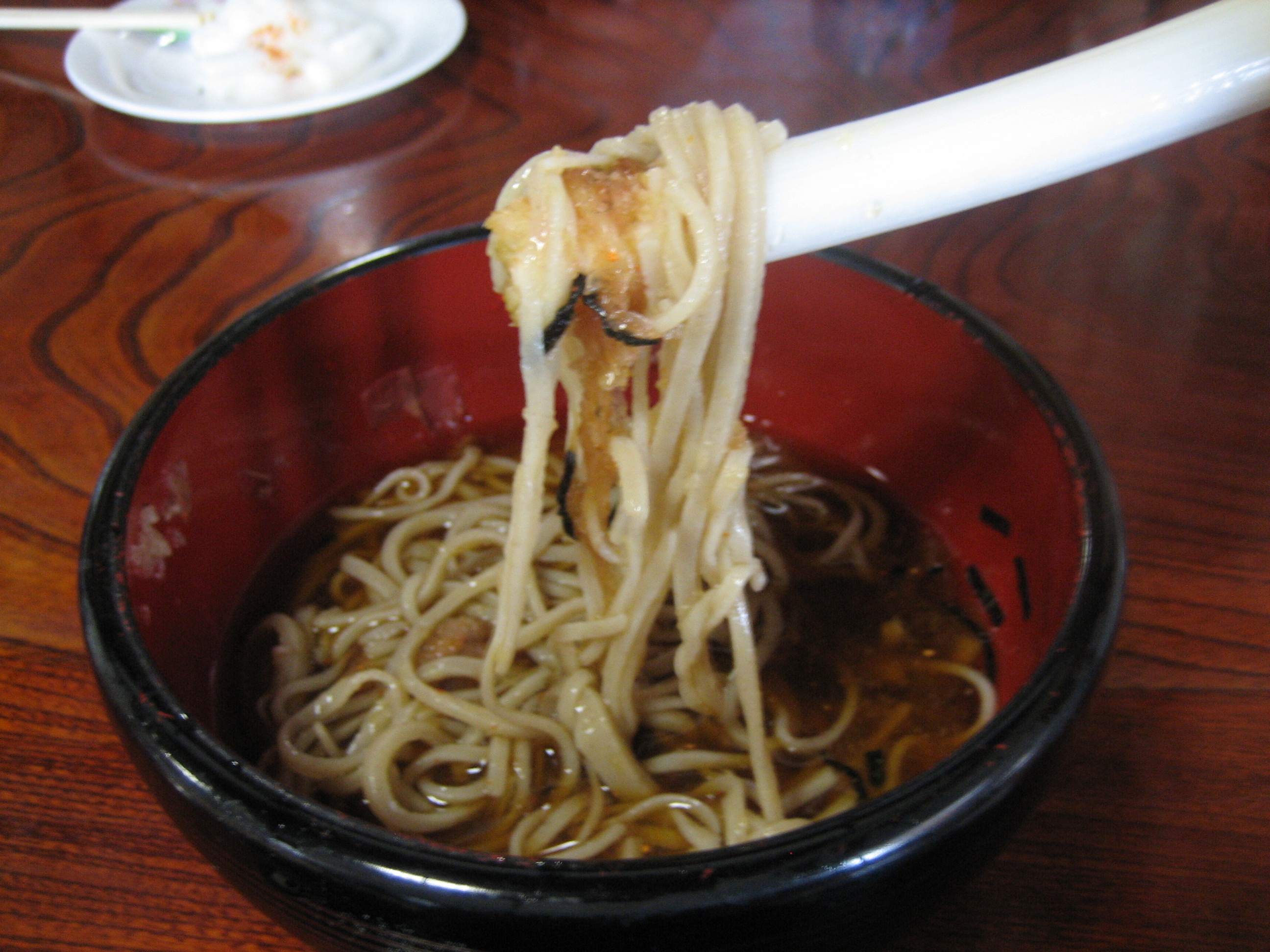 大内宿 ねぎ一本そば 夜と朝の境界線