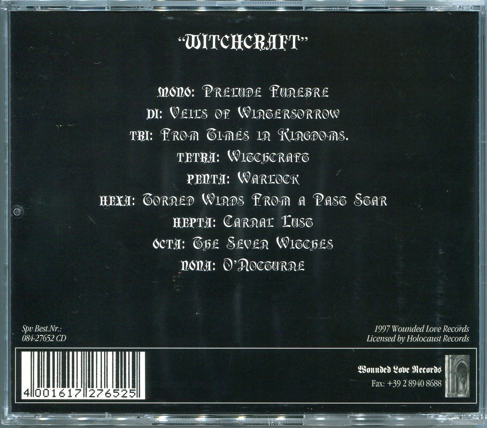 OBTAINED ENSLAVEMENT/WITCHCRAFT(1ST PRESS) : BLACK & DEATH METAL