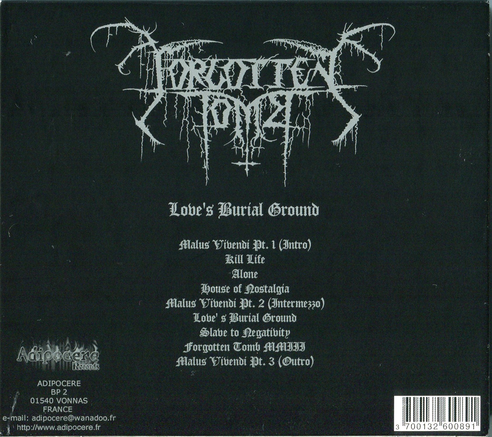 FORGOTTEN TOMB/LOVE'S BURIAL GROUND : BLACK & DEATH METAL