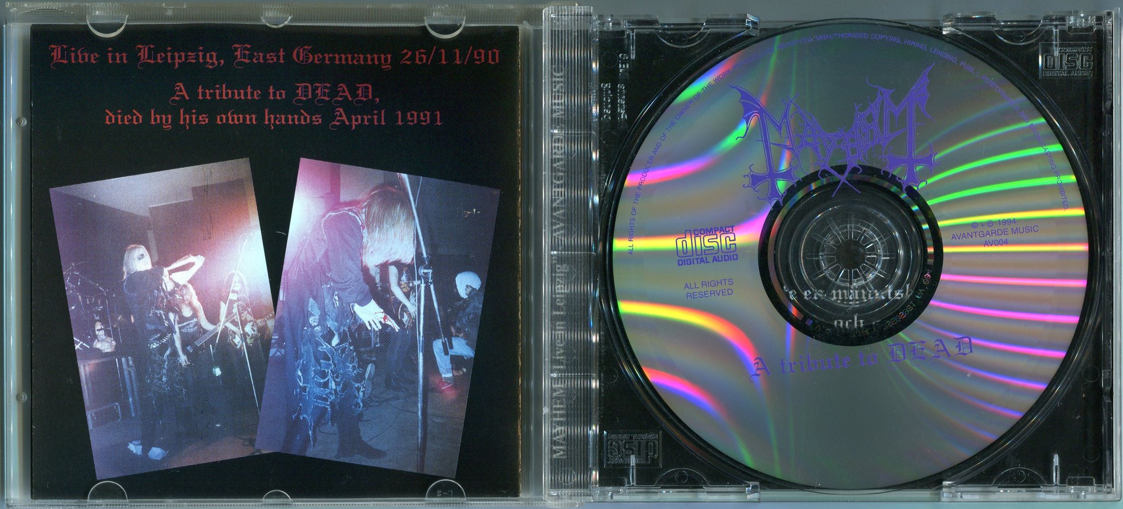 BLACK DEATH METAL MANIACS MAYHEM LIVE IN LEIPZIG 2ND PRESS NO 