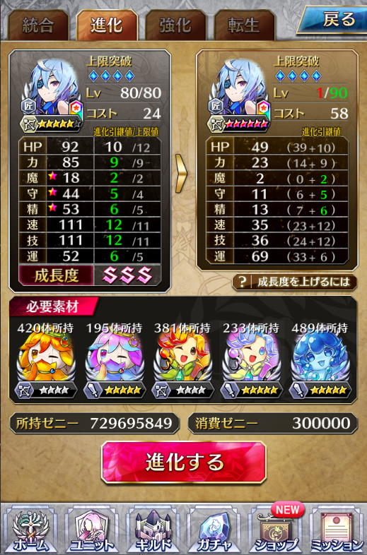 Bloom Blue Blossoms ファンキル イチイバル 神令 オーディン 匠姫 育成