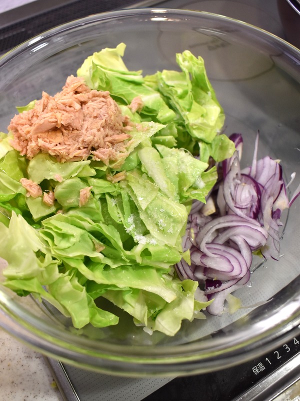 春キャベツとツナの温サラダ (3)