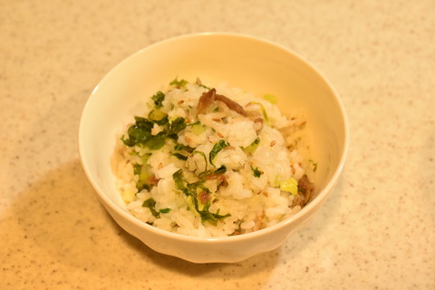大根の葉と豚肉の塩混ぜご飯 (10)